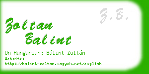 zoltan balint business card