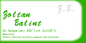 zoltan balint business card